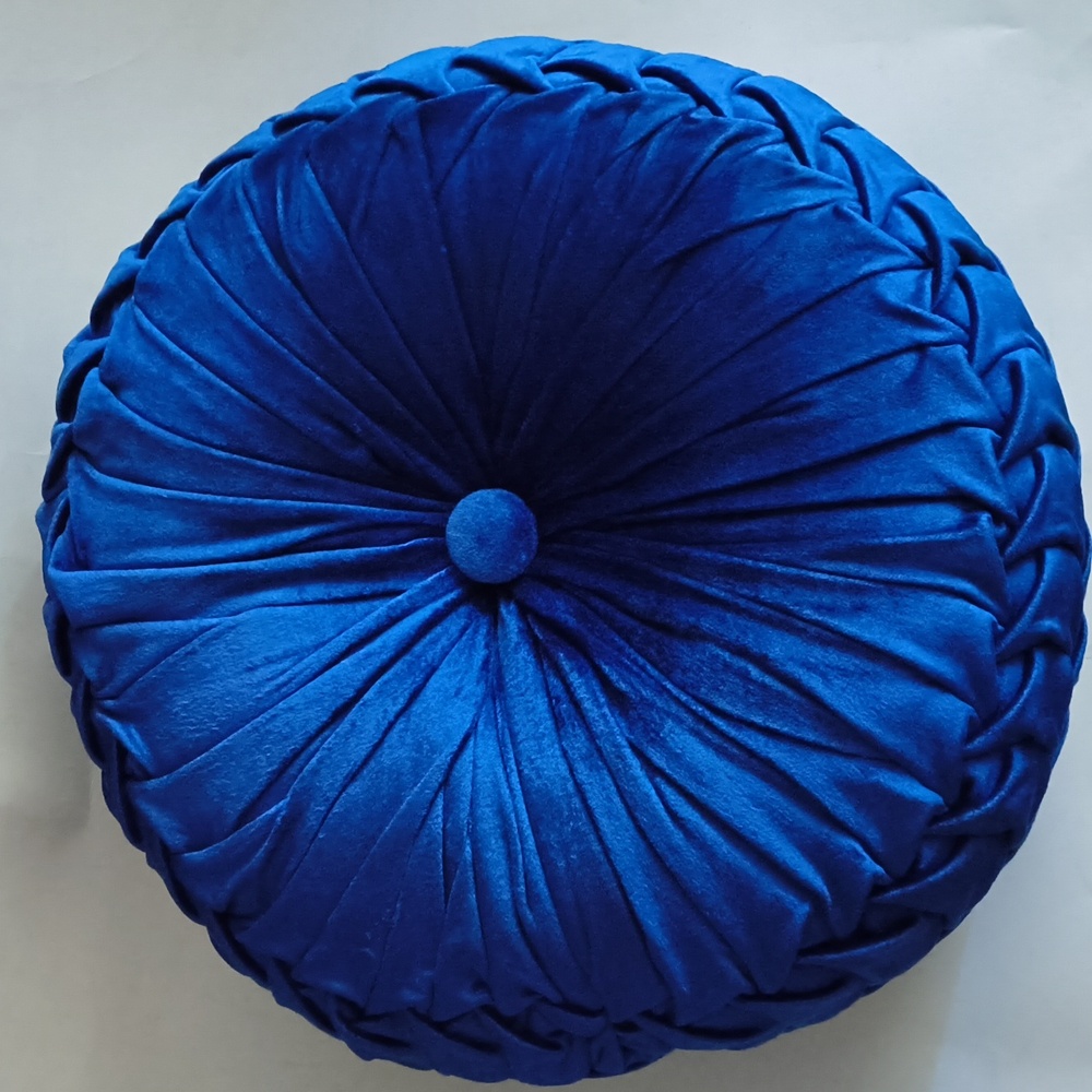 SALE: Luxurious Blue Velvet Accent Pillow - Picture 2 of 3